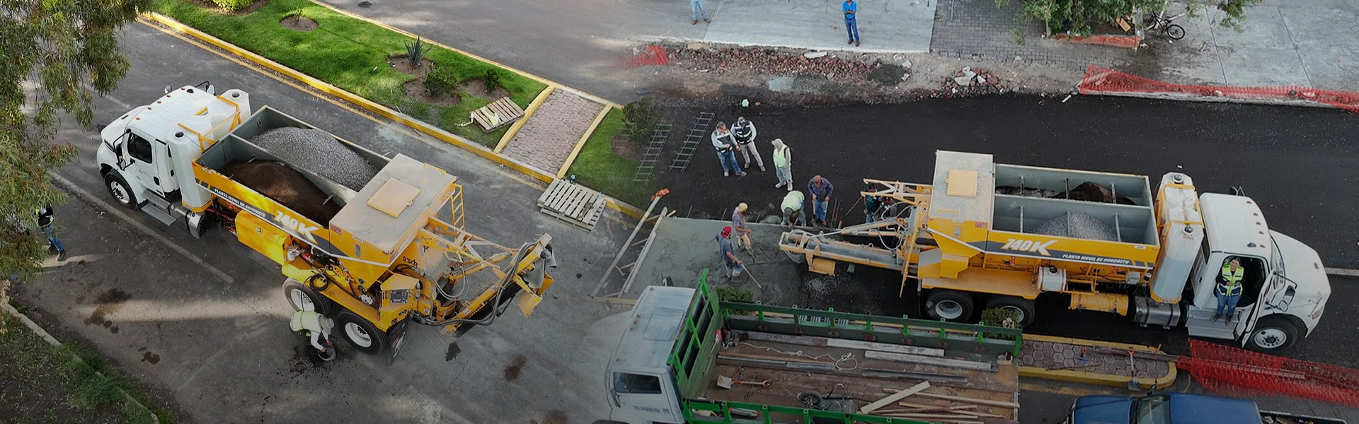 Starmix volumetric concrete mixers working on job sites